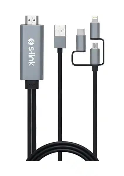 S-Link SL-IPH20 HDMI Çok Fonksiyonlu Mobil Cihazlar İçin Görüntü Aktarıcı Kablo