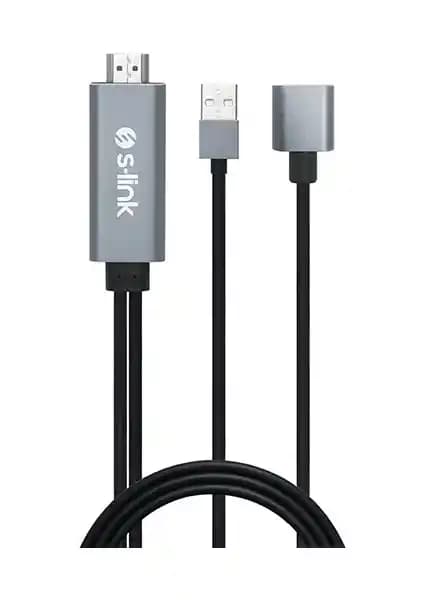 S-Link SL-IPH25 HDMI To Usb-F 2m Kablo Mobil Cihazlar İçin Yüksek Kaliteli Görüntü Aktarımı