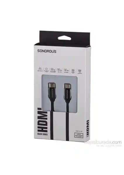 Sonorous Black 1115 1,4 3D Altın Uçlu HDMI Kablo ile Yüksek Kalitede Bağlantı Çözümü