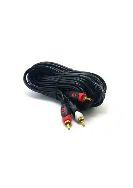 Swat 2Rca 3,5Mm 5 Metre Stereo Kablo Gold ile Yüksek Kaliteli Ses Bağlantısı