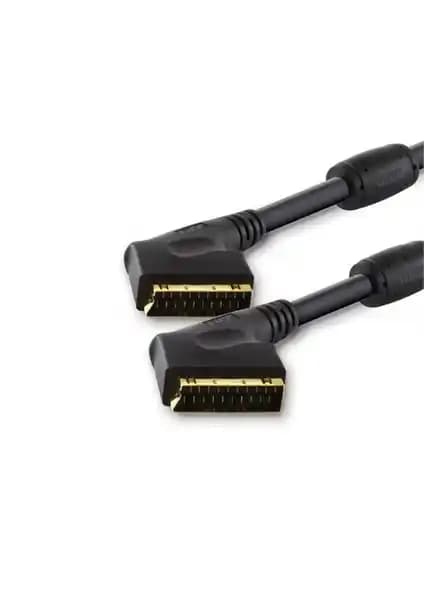 TTAF Profesyonel 24K Altın Kaplama Scart Kablo 2 Metre Uzunlukta Yüksek Performanslı