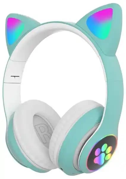 Ally 23M Kedi Kulak Bluetooth 5.0 Kablosuz Kulaklık LED Işıklı, Konforlu ve Şık Tasarım