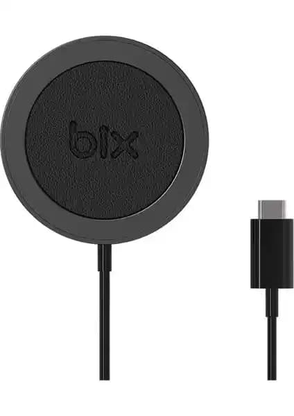 Bix BXMG15 Manyetik Kablosuz Şarj Cihazı 15W Hızlı Şarj ve iPhone 12-15 Uyumlu