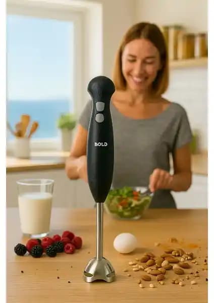 Bold Siyah Turbo Çubuk Blender: 400 Watt Güç ve Çok Yönlü Mutfak Performansı