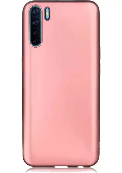 Case 4U Oppo A91 Kılıf: Mat Renkli Yumuşak Silikon Rose Gold Koruma