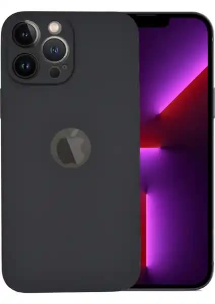 CepStok Apple iPhone 13 Pro Max İnce ve Esnek Kamera Korumalı Mat Siyah Silikon Kılıf