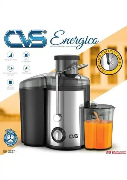 CVS Energicao 600W Katı Meyve Sıkacağı Siyah Gri - Dayanıklı ve Pratik