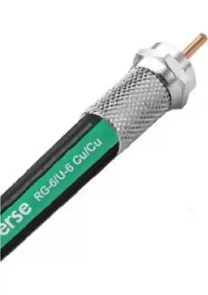 Erse RG6U6 Tam Bakır 10 Mt Koaksiyel Anten Kablosu 75 Ohm Dayanıklı ve Yüksek Performanslı