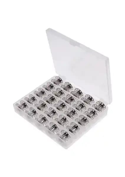 Hodbehod Metal Masura Seti 25 Adet ve Saklama Kutusu ile Ev Tipi Dikiş Makinası Uyumlu