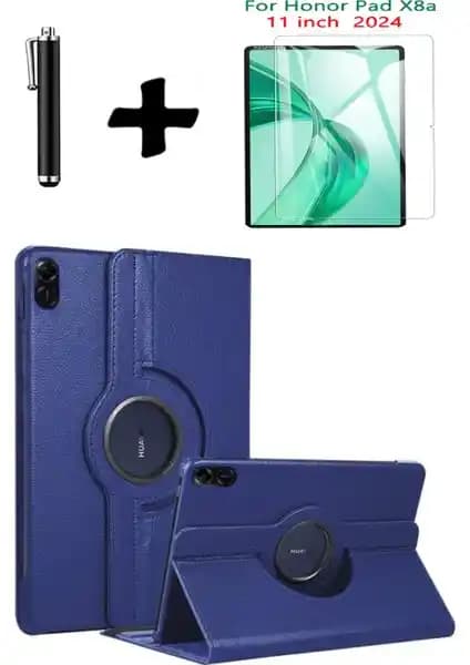 Honor Pad X8A 11 İnç Tablet Kılıfı 360° Dönebilen Standlı, Ekran Koruyucu ve Kalem Seti