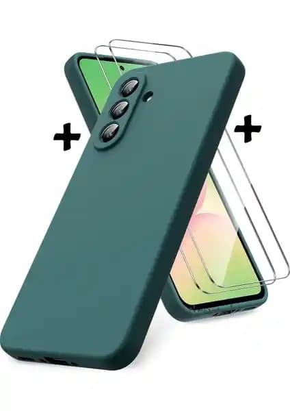 M.TK Moveteck Samsung Galaxy A26 için 9h Sertlikte Ekran Koruyucu ve Mat Silikon Kılıf Seti