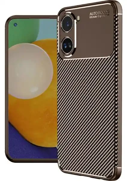 M.TK Moveteck Xiaomi Poco X7 Pro Kamera Korumalı Karbon Desenli Siyah Silikon Kılıf