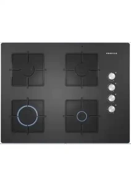 Profilo OO37P9O12D Platin Gri Sert Cam Ankastre Gazlı Ocak - Modern ve Fonksiyonel