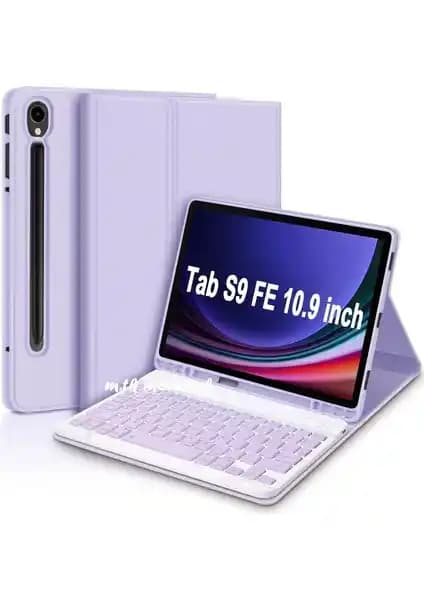 Samsung Galaxy Tab S9 Serisi İçin Kablosuz Bluetooth Türkçe Q Klavyeli Tablet Kılıfı