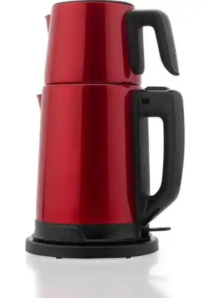 Schafer Teelike Elektrikli Çay Makinesi Kırmızı - 1800W Hızlı Isıtma ve Fonksiyonel Tasarım