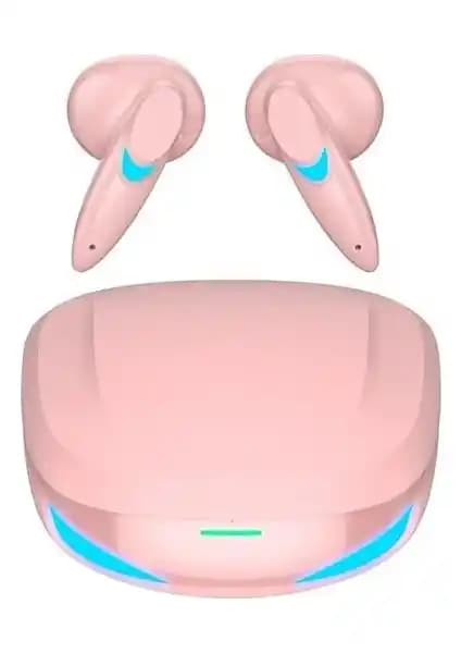 Torima TG-G10 Kablosuz Oyuncu Kulaklığı RGB Işıklı Çift Mikrofonlu Bluetooth 5.2 Pembe
