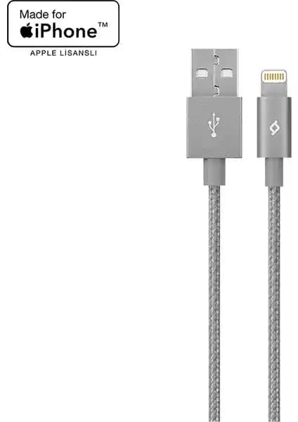 Ttec Alumicable MFi Apple iPhone Uyumlu Dayanıklı Lightning Şarj Kablosu