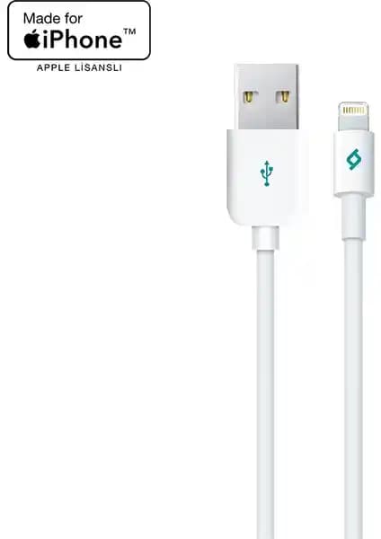 Ttec iPhone Uyumlu MFI Apple Lisanslı Şarj ve Data Kablosu Beyaz 2DKM01B
