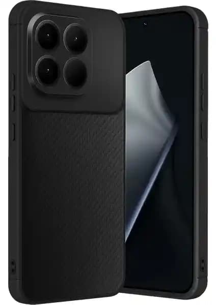 Wowacs Xiaomi 15T Uyumlu Karbon Tasarımlı İnce Silikon Kılıf ve Kamera Koruması