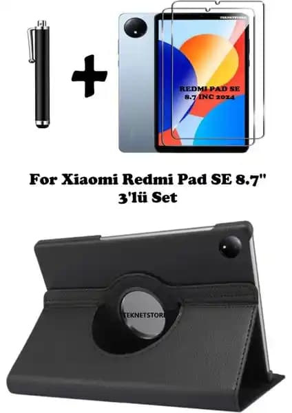 Xiaomi Redmi Pad Se 8.7 İnç Tablet İçin 360° Döner PU Deri Kılıf Seti Özellikleri