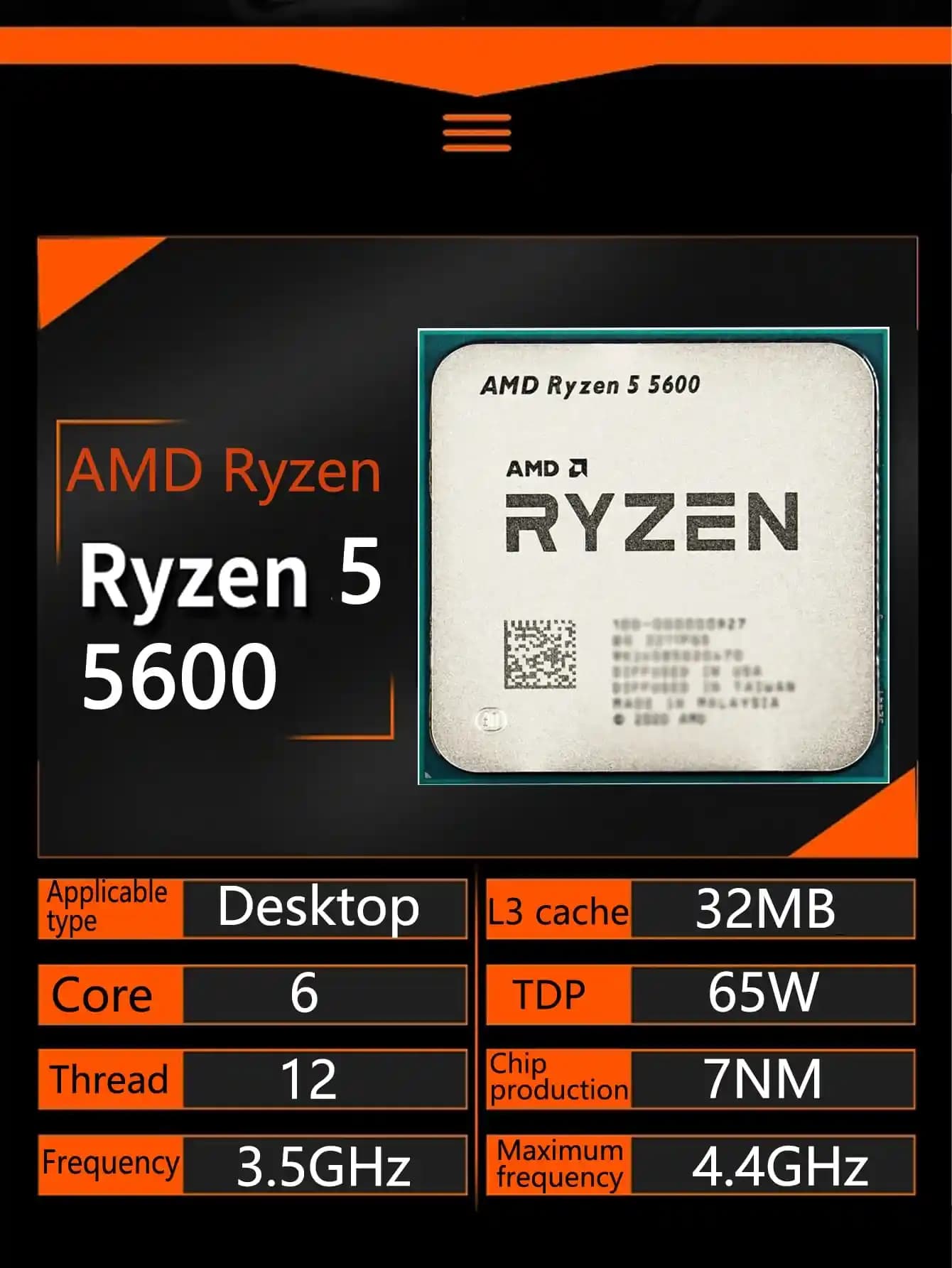 AMD Ryzen 5 5600 İşlemcisi: Güncel Teknolojilerle Yüksek Performans Sağlar