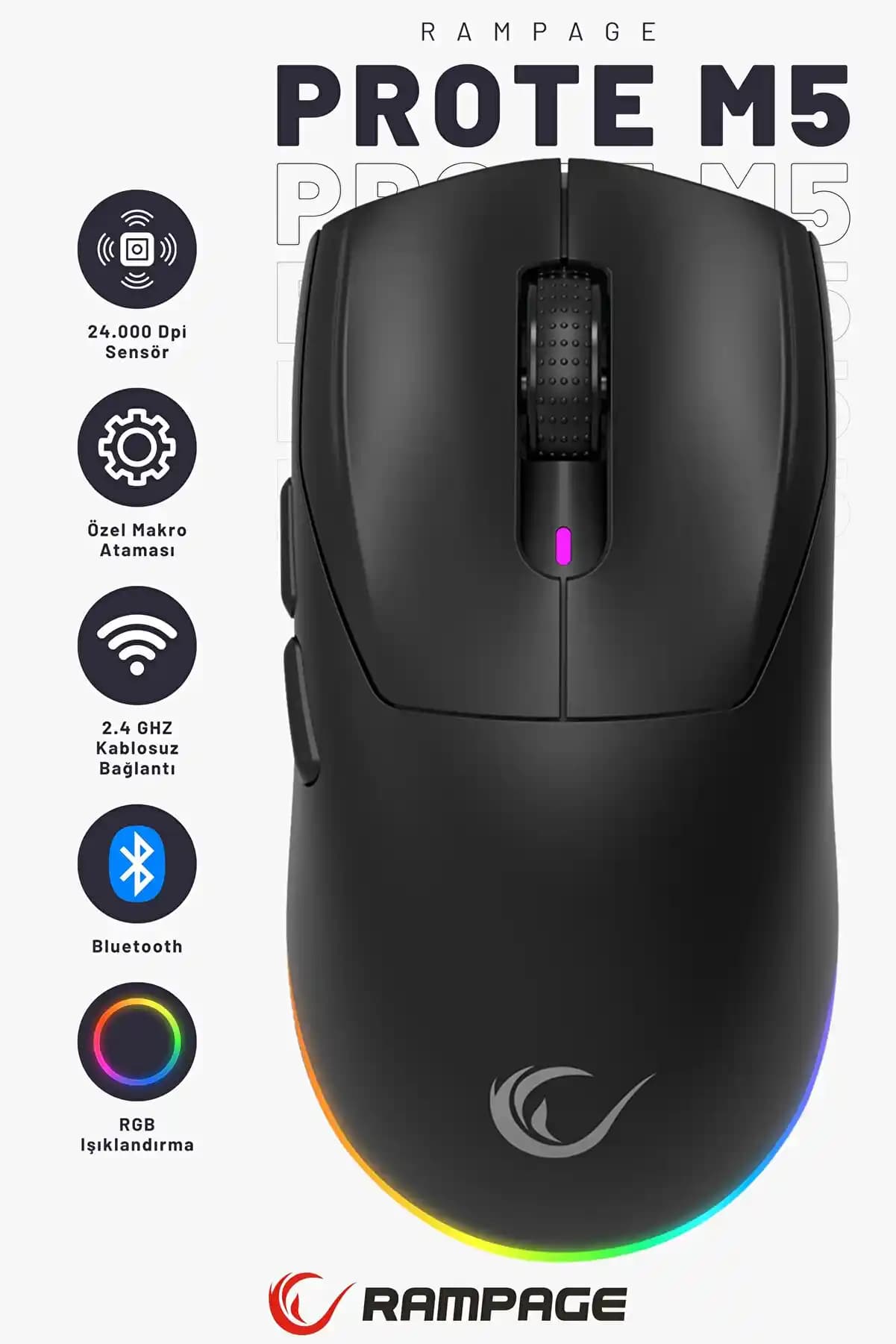Rampage Bluetooth Kablosuz Fareleri: Ergonomik Tasarım ve Yüksek Hassasiyetle Güncel Teknoloji