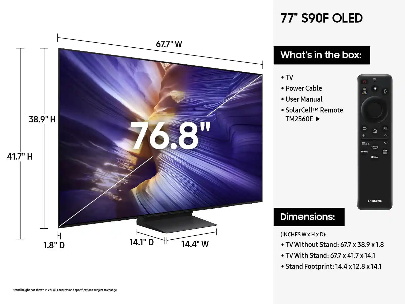 Samsung 77S90F QLED Televizyon: Yüksek Teknoloji ve Gelişmiş Görüntü Kalitesi