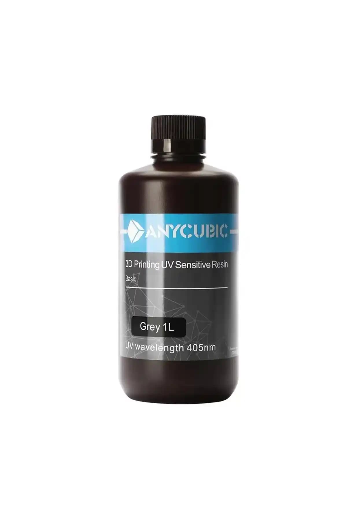 Anycubic UV Reçine 1 Kg Gri - Yüksek Detay ve Pürüzsüz Yüzeyler İçin Uygun