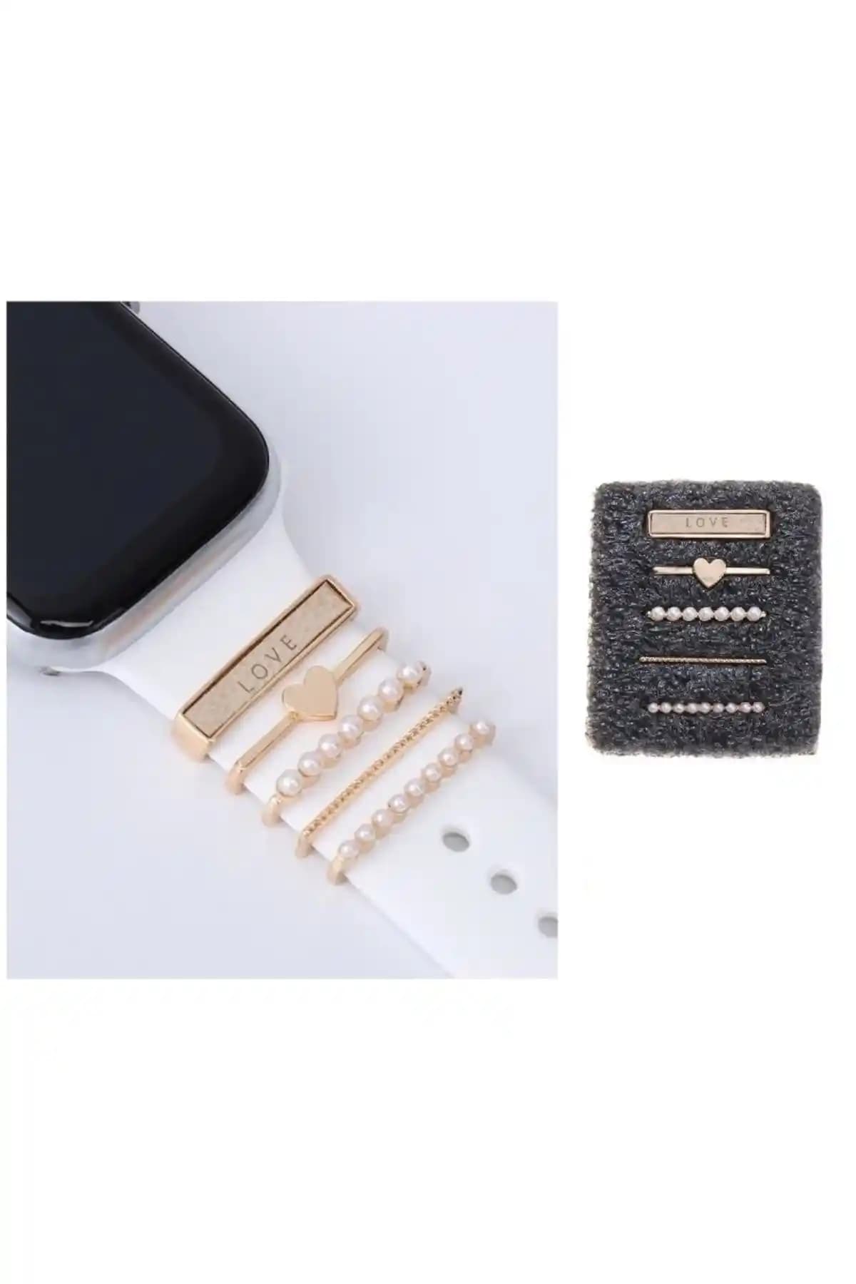 Apple Watch Uyumlu Rose Gold Kordon Süsleme ile Şıklığınızı Tamamlayın