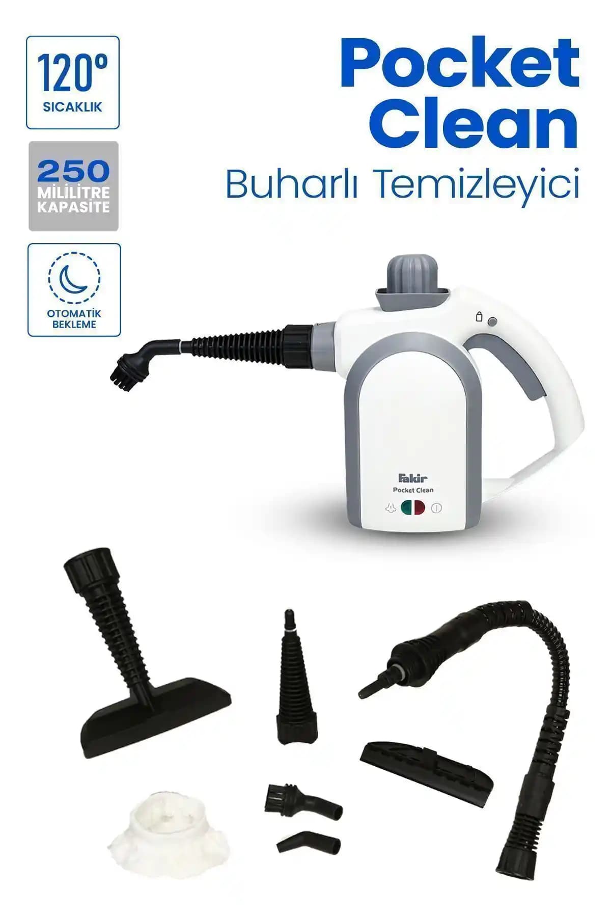 Fakir Pocket Clean Buharlı Temizlik Makinası: Çok Fonksiyonlu ve Pratik Ev Temizlik Çözümü