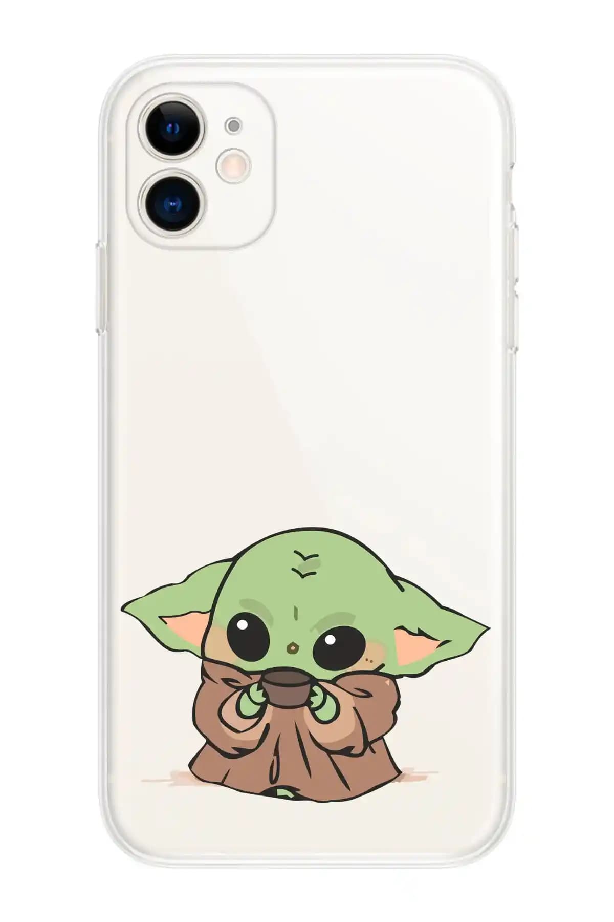 FocusCover Baby Yoda Temalı Şeffaf iPhone 11 Kılıfı Yüksek Kalite ve Koruma Sağlar