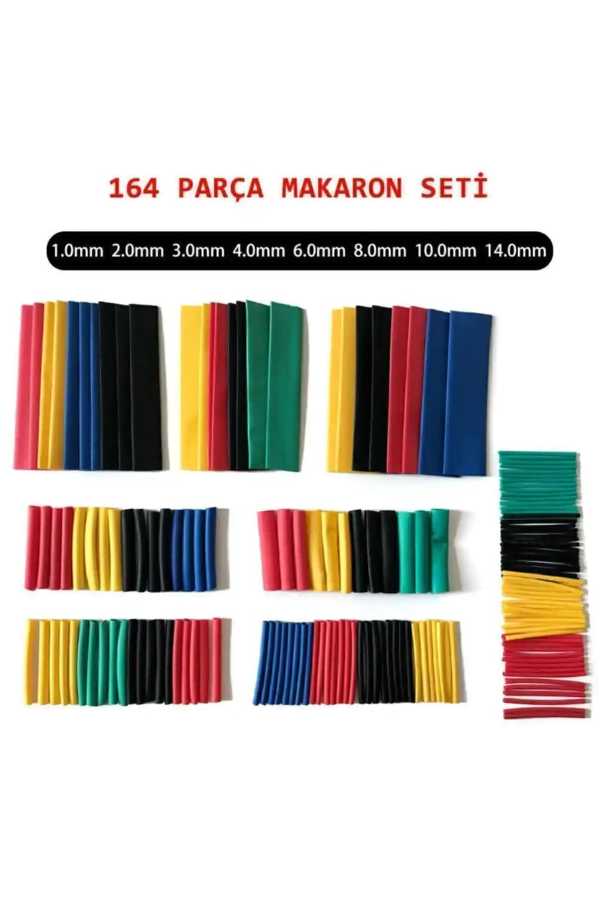 OEM 164 Parça Renkli Makaron Seti ile Kablolarınızı Güvence Altına Alın