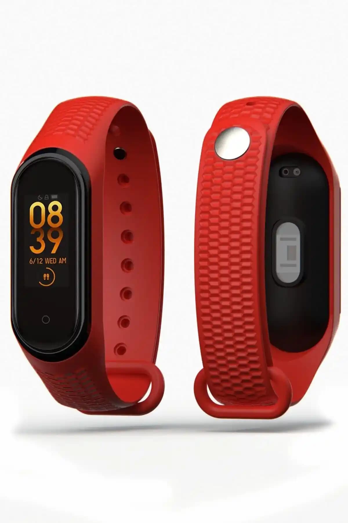 PUFWİN Kabartma Desenli Xiaomi Mi Band 3 ve 4 Uyumlu Silikon Kordonlar
