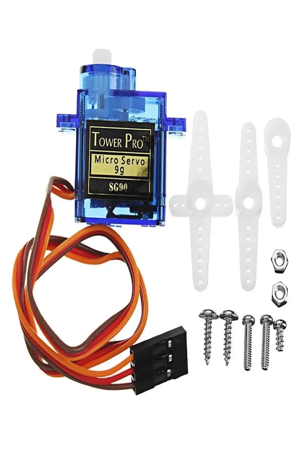 Tower Pro SG90 RC Mini Servo Motor 360° - Yüksek Performanslı Robotik ve Otomasyon Uygulamaları