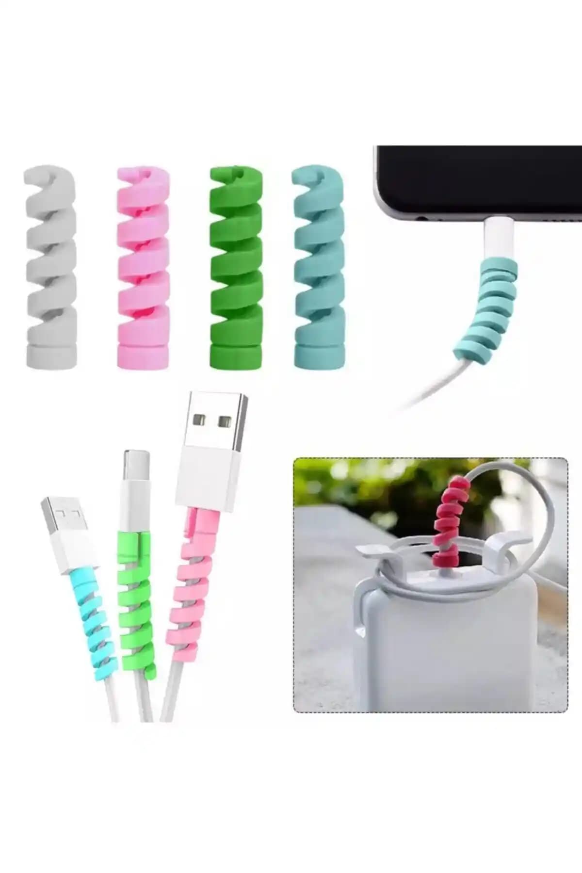 Ucuzmi Sipiral Kablo Koruyucu Silikon Seti ile Elektronik Kablolarınızı Koruyun