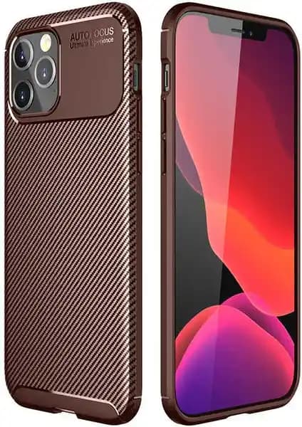 Apple iPhone 13 Pro Max için şık ve dayanıklı silikon karbon desenli kılıf