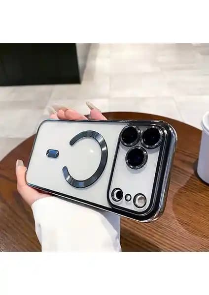 Apple iPhone 17 Pro için Magsafe uyumlu şeffaf silikon kamera lensli koruma kılıfı