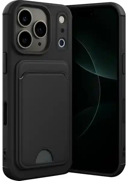 Apple iPhone 17 Pro için şık ve fonksiyonel silikon kartlı telefon kılıfı