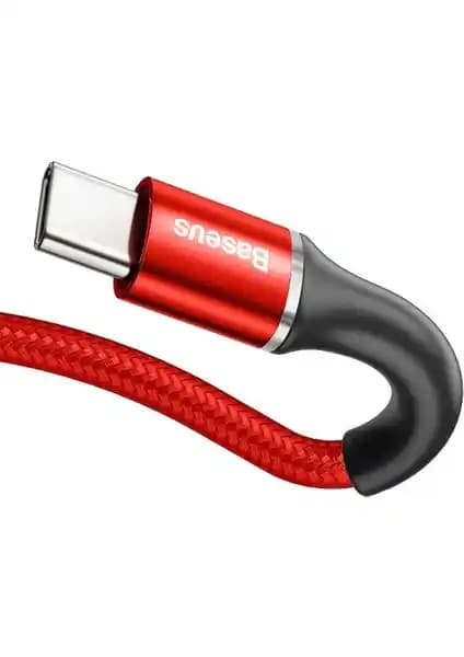 Baseus Type-C 3A Hızlı Şarj Power Bank Şarj Kablosu Kırmızı 50cm dayanıklı ve şık tasarım