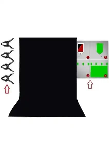 Greenbox Siyah Fon Perde: Yüksek Kalite ve Kolay Montaj ile Profesyonel Çekimler