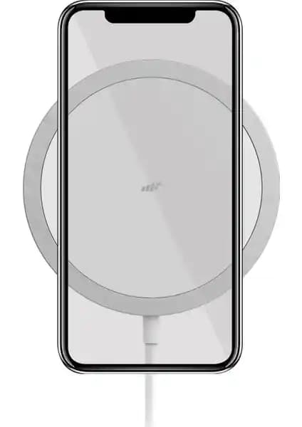 MF Product 0660 MagSafe 15W Mıknatıslı Kablosuz Şarj Cihazı Beyaz, Hızlı ve Güvenli Şarj Çözümü