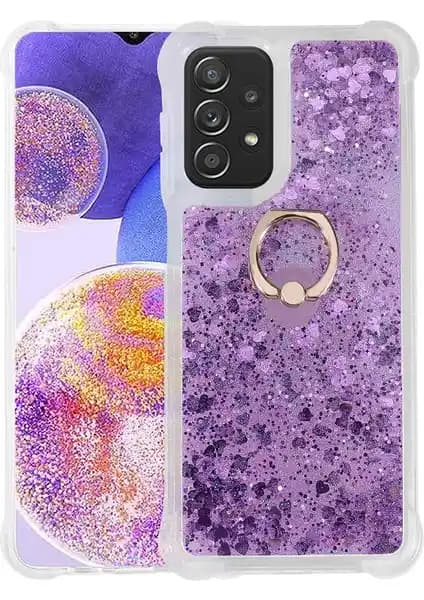 Samsung Galaxy A23 için Şık ve Koruyucu Sulu Simli Yüzüklü Kapak Tasarımı