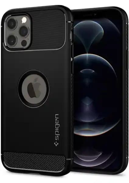 Spigen Rugged Armor Mat Siyah Kılıf iPhone 12 ve 12 Pro için dayanıklı ve şık koruma sağlar
