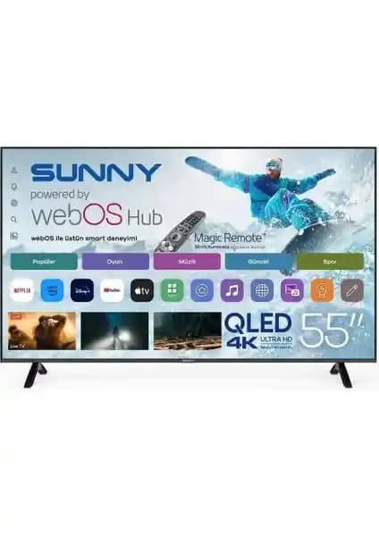 Sunny SN55QMN252 55 İnç 4K Ultra HD QLED Akıllı Televizyon ile Gelişmiş Eğlence Deneyimi