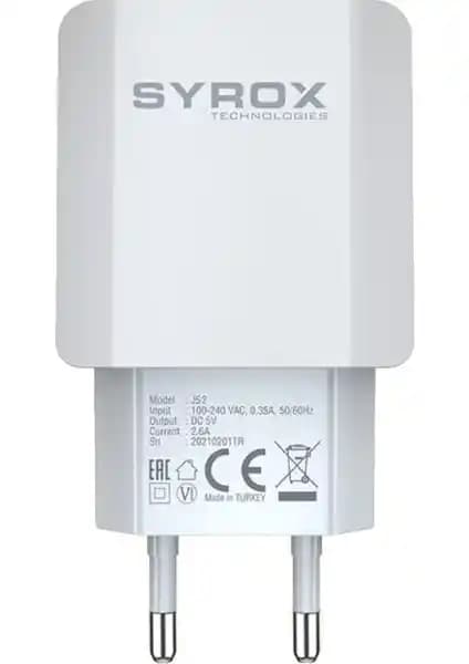 Syrox J52 Hızlı USB Şarj Adaptörü Günlük Kullanım İçin Güvenilir ve Taşınabilir