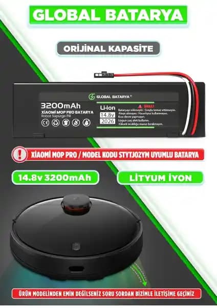 Xiaomi Mi Vacuum Mop Pro İçin Orijinal Batarya: Güçlü ve Güvenilir Performans Sağlar