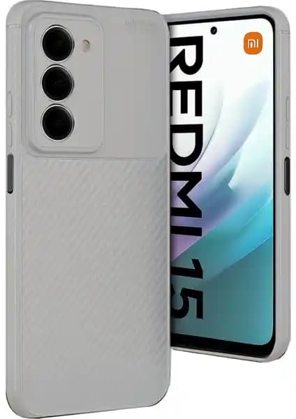 Xiaomi Redmi 15 4G için Şık ve Dayanıklı Karbon Tasarımlı Silikon Kılıf