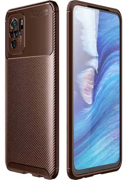 Xiaomi Redmi Note 10S İçin Dayanıklı ve Şık Karbon Desenli Rugged Armor Kılıfı