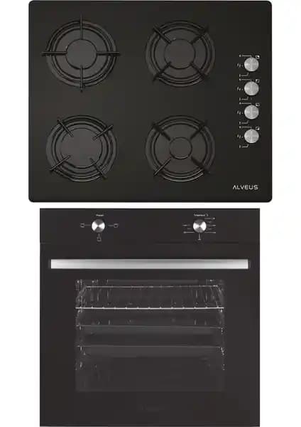 Alveus Yakamoz 2'li Ankastre Set Siyah Modern Mutfaklar İçin Şık ve Enerji Verimli Çözüm