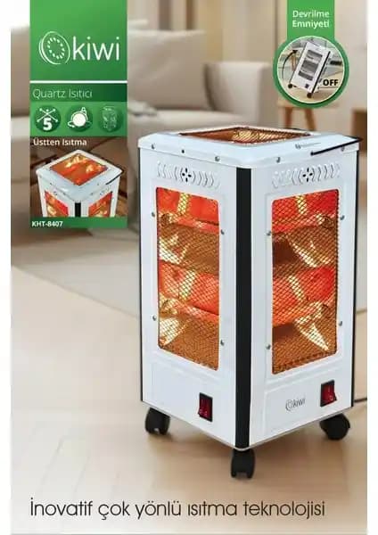 Kiwi KHT-8407 Quartz Isıtıcı: Enerji Verimli Çok Yönlü İç Mekan Isıtma Çözümü